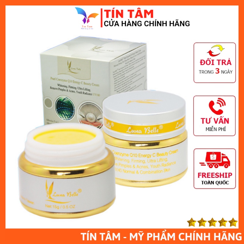 Kem Luna Belle Ngọc Trai Vitamin C Q10 - Trắng Da, Chống Lão Hóa, Ngừa Mụn