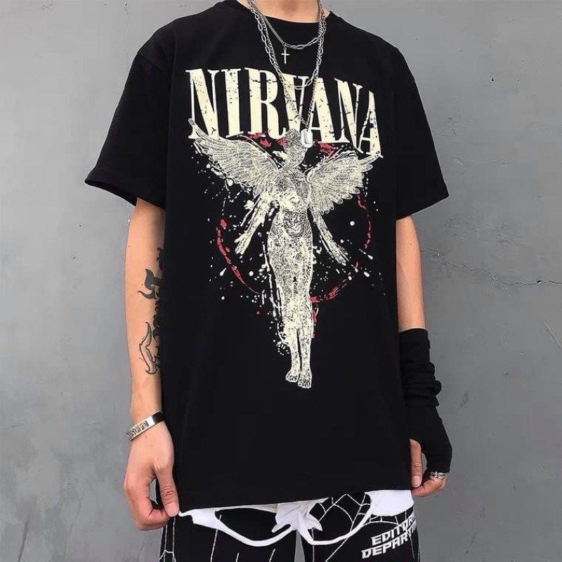 Áo thun tay lỡ NIRVANA , áo thun nam nữ unisex , MSW Town | BigBuy360 - bigbuy360.vn