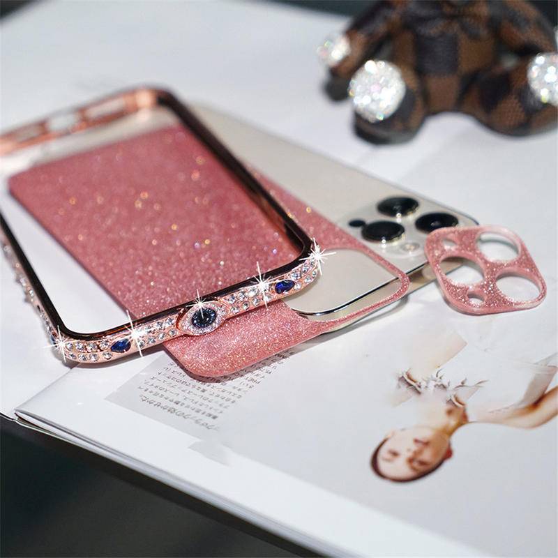 Ốp Điện Thoại Viền Nhôm Đính Đá Giả Kim Cương Cho Iphone 13 12 11 Pro Max Iphone XS Max Xr X XS