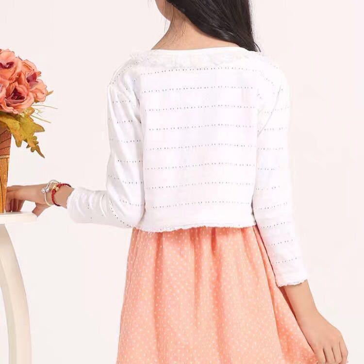Áo Khoác Cardigan Công Chúa Vải Cotton Phối Ren Dành Cho Bé Gái