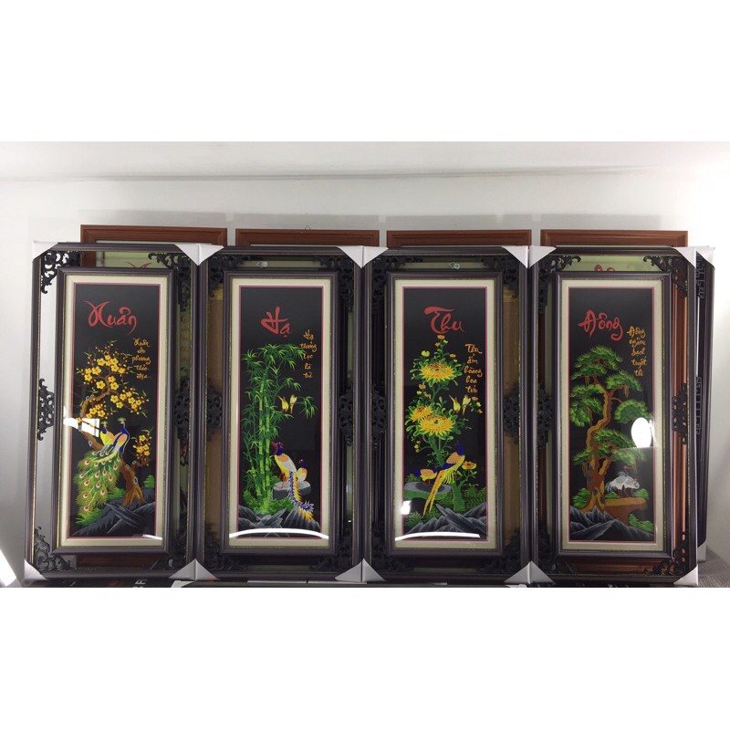 tranh thêu tứ quý