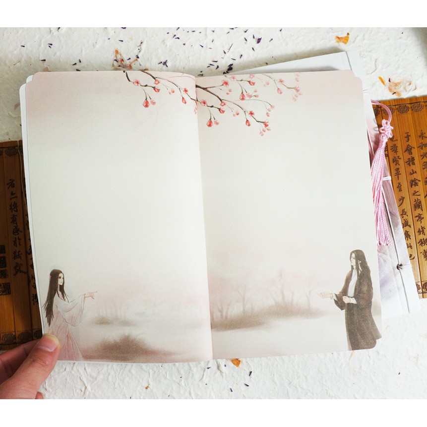 Sổ cổ trang Tam sinh tam thế thập lý đào hoa (Bộ 2 quyển) ghi chép dây tuyến cosplay Trung Quốc