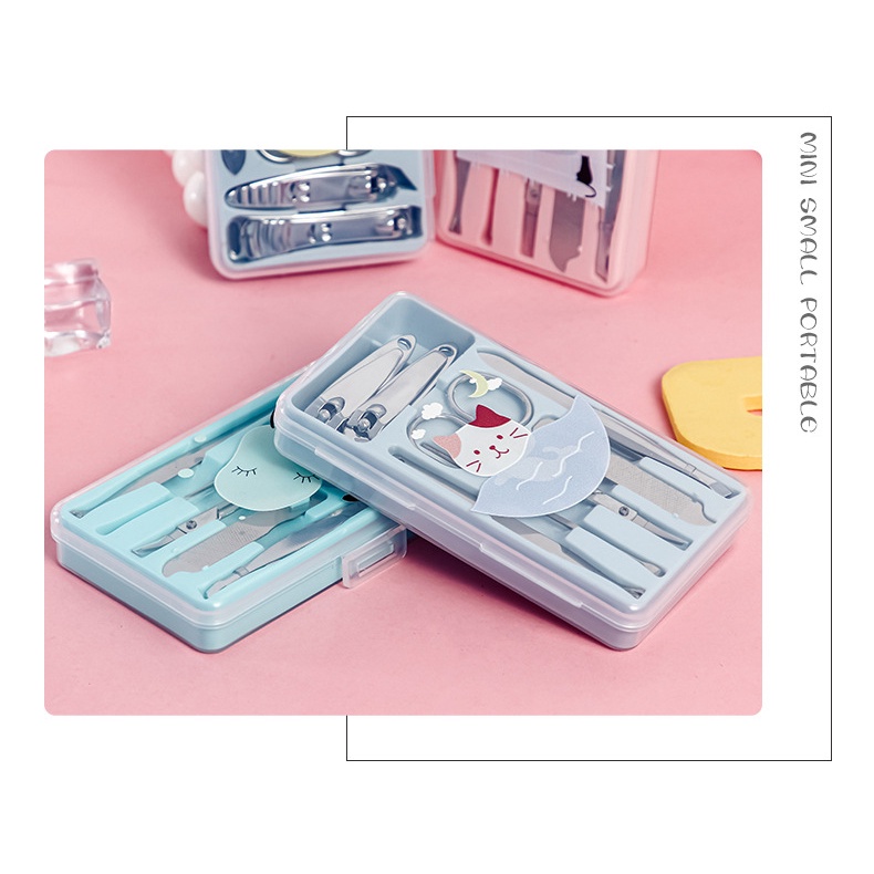 Bộ Dụng Cụ Bấm Móng 7 Món Hộp Nhựa Họa Tiết Trái Cây Xinh Xắn - Dumi Shop