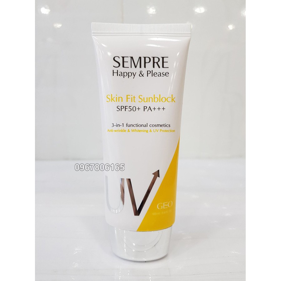 Kem chống nắng kiềm dầu cho mặt và cơ thể SEMPRE Happy &amp; Please SPF50+ PA+++ 50ml