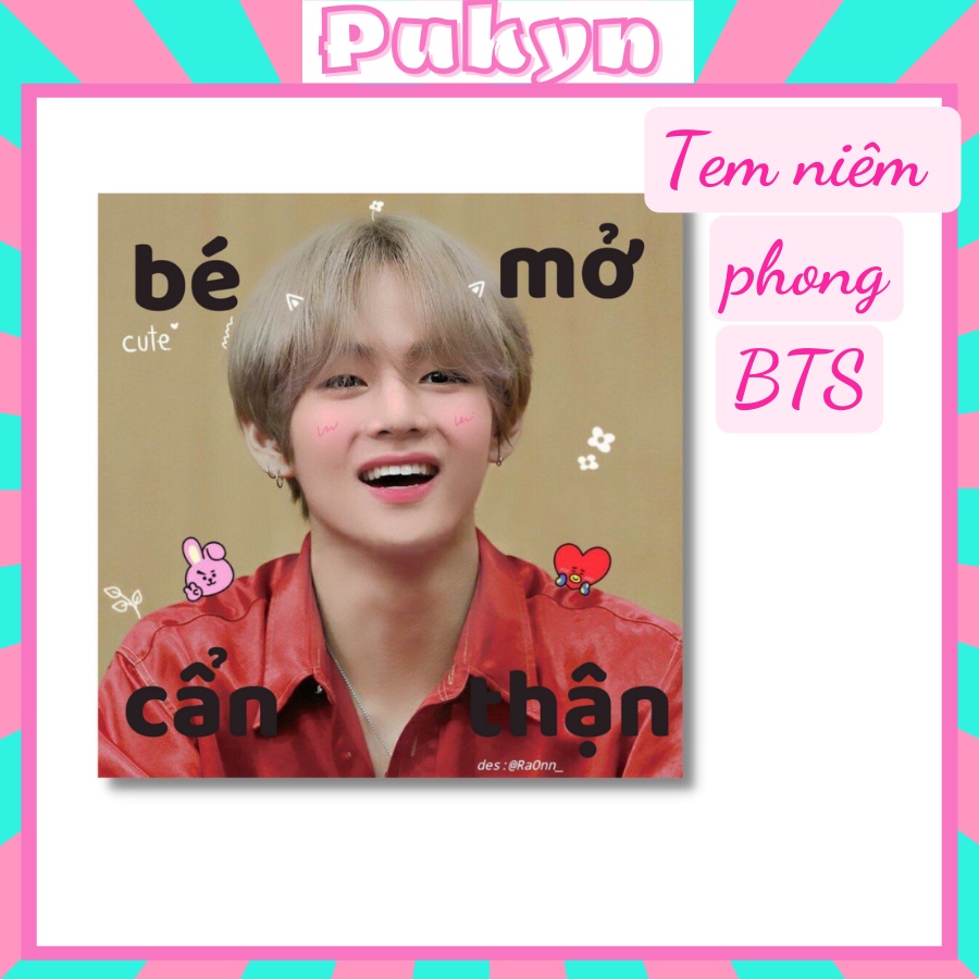 Nhãn dán BTS tem niêm phong sticker hộp thank you sản phẩm ghi chú Pukyn NP01