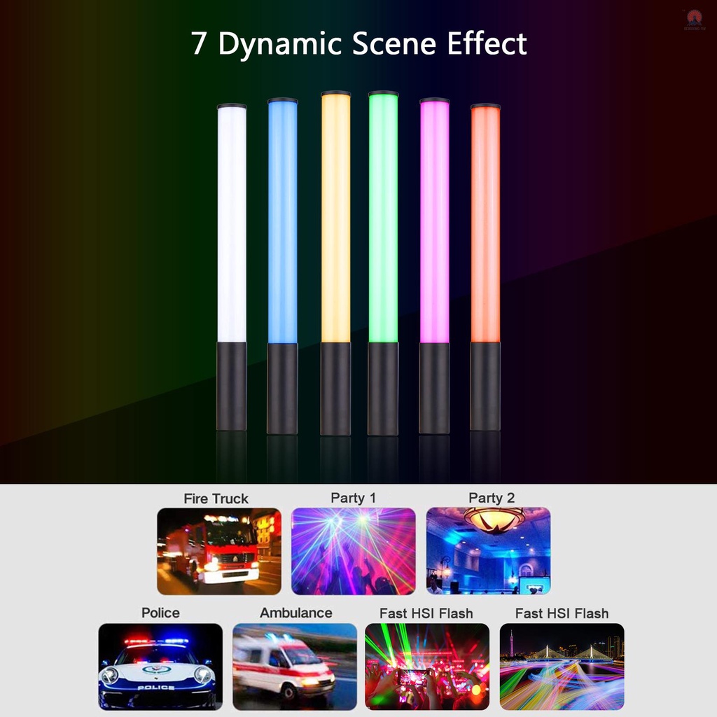 Thanh Đèn RGB Cầm Tay Hai Màu Điều Chỉnh Độ Sáng Tối Đa 2500K-9900K 12 Cấp Độ Có Thể Điều Chỉnh 7 Loại