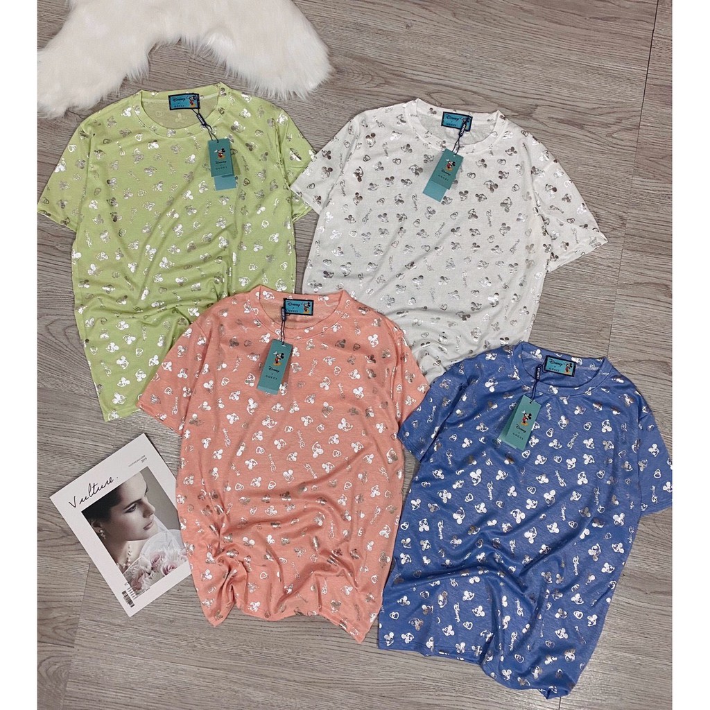 áo thun cotton giấy in hình mickey lạ mắt