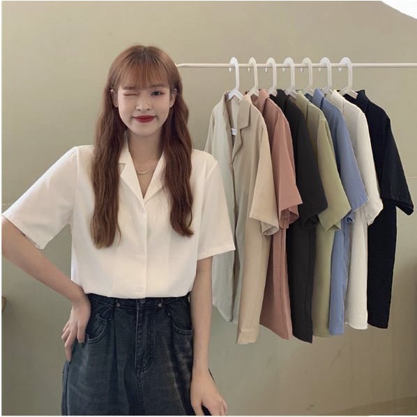 ÁO SƠ MI CỘC TAY CỔ VEST