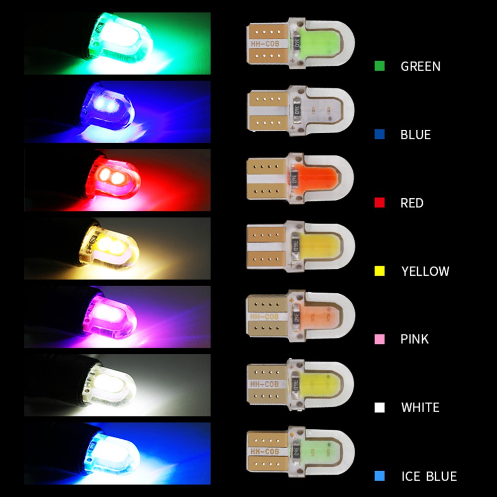1X Silica Gel LED W5W T10 194 168 W5W COB Bóng đèn LED đỗ xe Nêm đèn chiếu sáng cấp phép