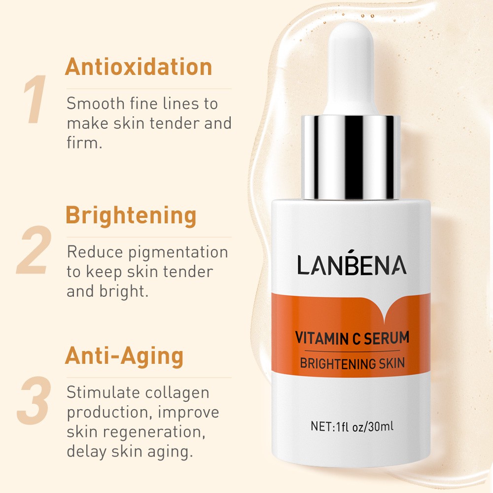 Serum Lanbena Vitamin làm sáng và cải thiện vết thâm nếp nhăn trẻ hóa làn da thể tích thực 30ML