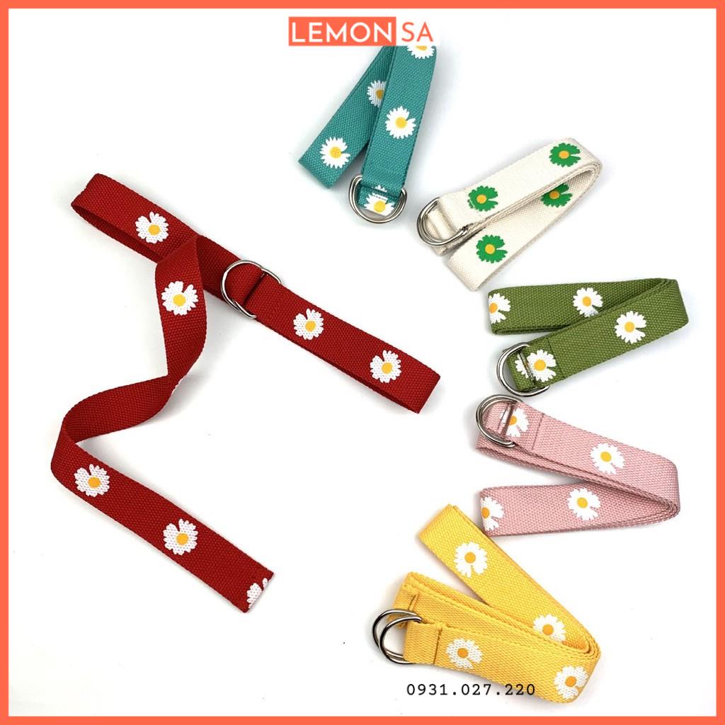 Thắt lưng hoa cúc dây lưng thời trang vải canvas Daisy Canvas Belt - Mã TL001