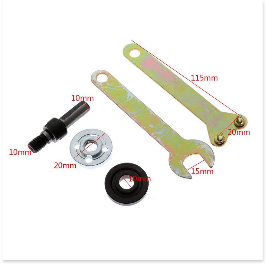 Bộ 5 Phụ Kiện Chuyển Đổi Máy Khoan Thành Máy Cưa, Cắt, Mài... Trục 10mm