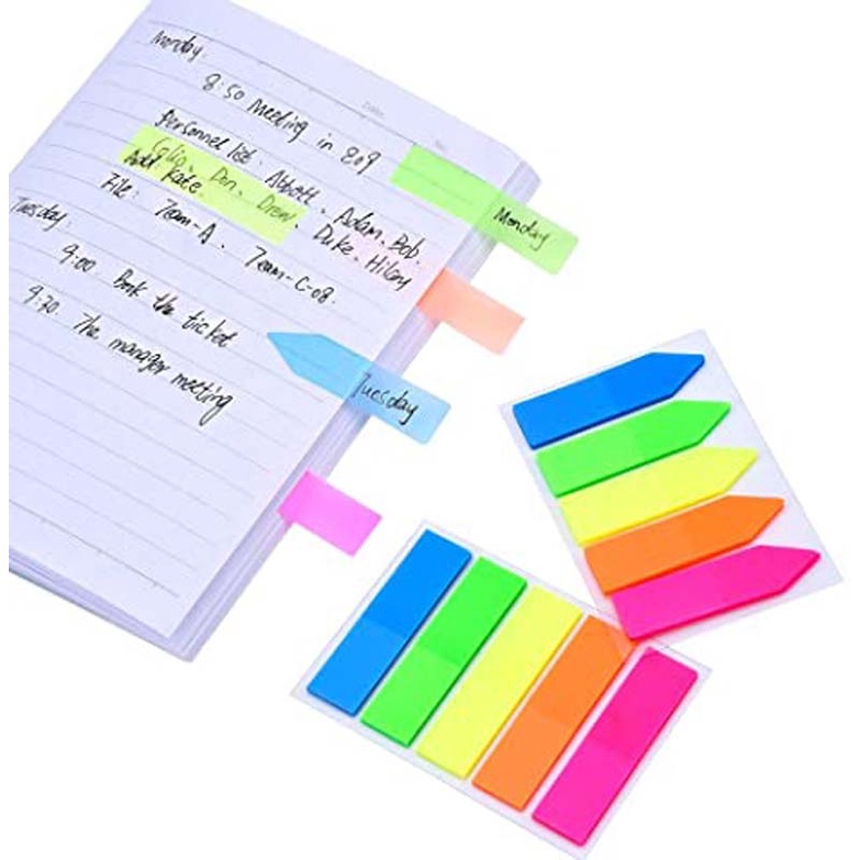 Set 100/200 Miếng Dán Ghi Chú Dạ Quang Đa Năng Chống Thấm Nước Tiện Dụng