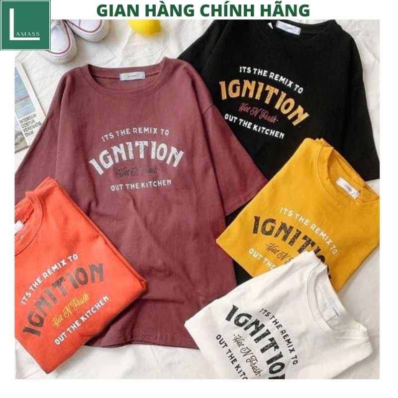 Áo thun cottong in chữ INTINI kiểu dáng hàn quốc form rộng cực xinh dấu quần unisex -LAMASS