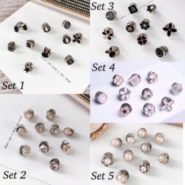 set 10 cài áo mini nhiều mẫu sang xinh