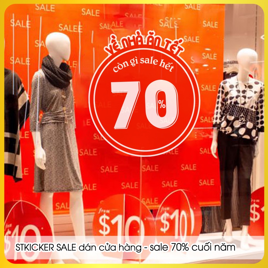 Biển Dán Quảng Cáo Chất Liệu Decal Có Keo Sẵn - Biển Quảng Cáo in Theo Yêu Cầu Kích Thước 50  * 50Cm