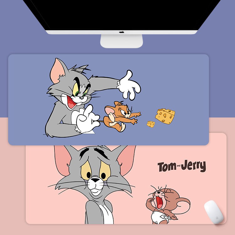 Miếng Lót Chuột Và Bàn Phím Chơi Game Cỡ Lớn In Hình Mèo Tom & Jerry 2 Inch