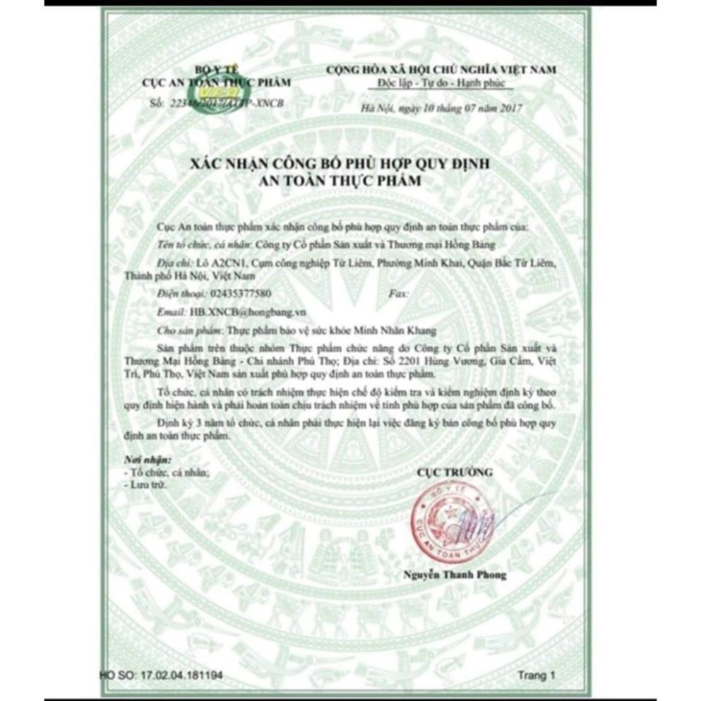 Viên uống Minh Nhãn Khang - Hỗ trợ điều trị thoái hóa điểm vàng, đục thủy tinh thể (Hộp 30 viên)