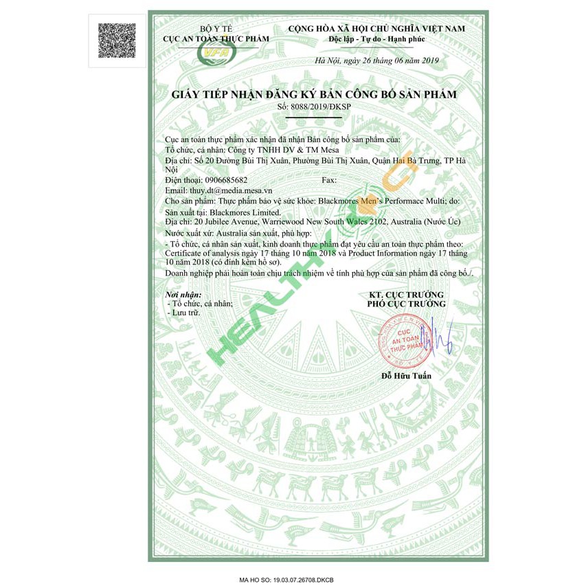 Vitamin Tổng Hợp Cho Nam Blackmores Men’s Performance Multi Lọ 50 viên