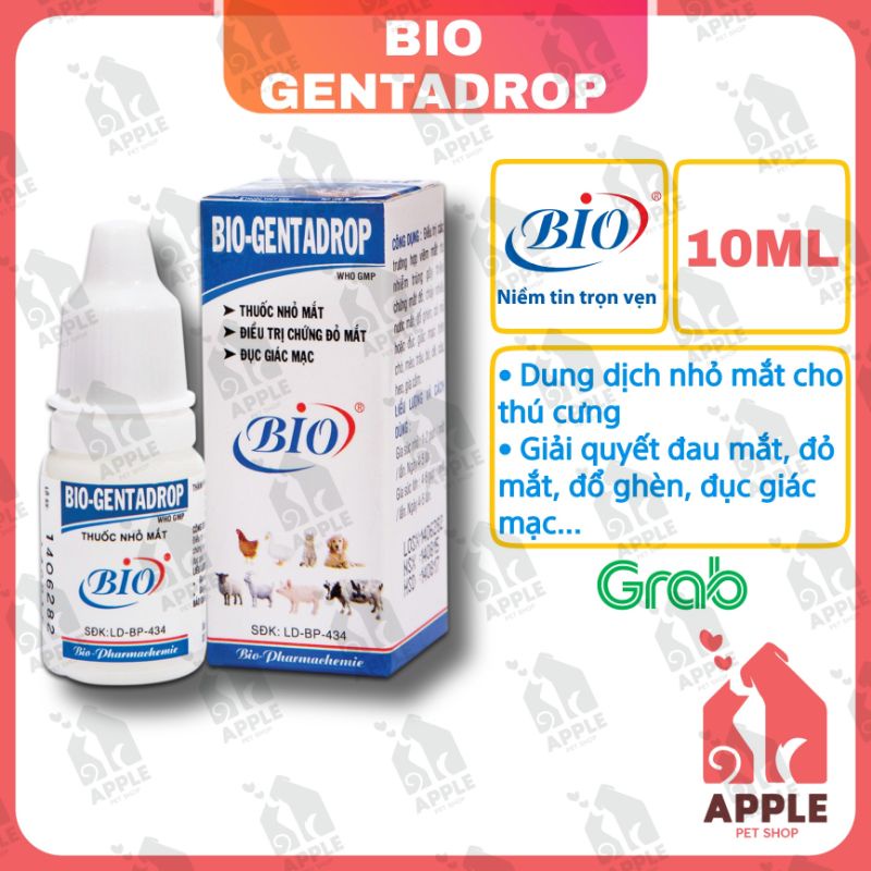 [BIO GENTADROP] [10ML] Dung dịch nhỏ mắt cho thú cưng