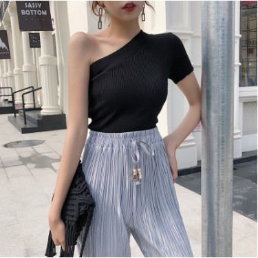 Áo lệch vai - Áo thun tăm lệch vai cộc tay nữ LE31 | BigBuy360 - bigbuy360.vn