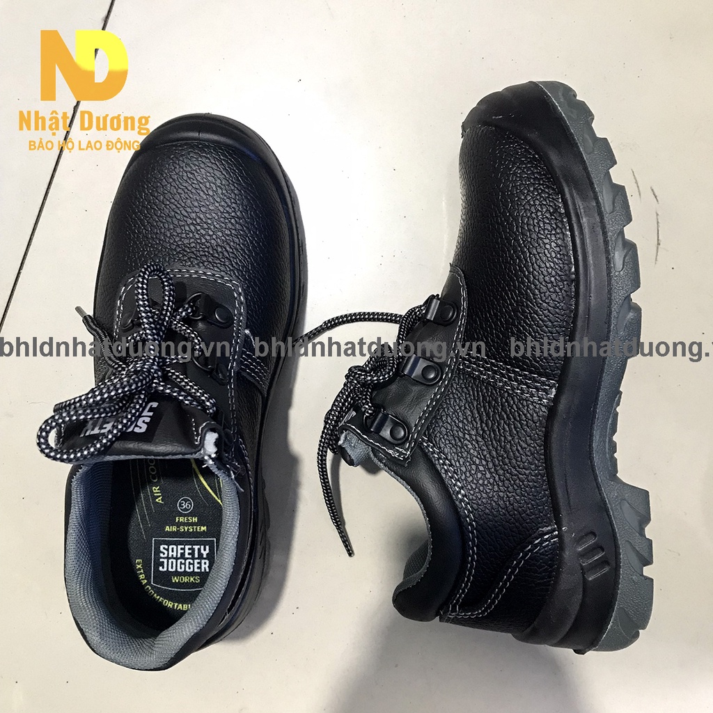 Giày bảo hộ lao động nam Jogger Bestrun S3 thấp cổ, Giầy bảo hộ da nubuck đế PU 2 lớp