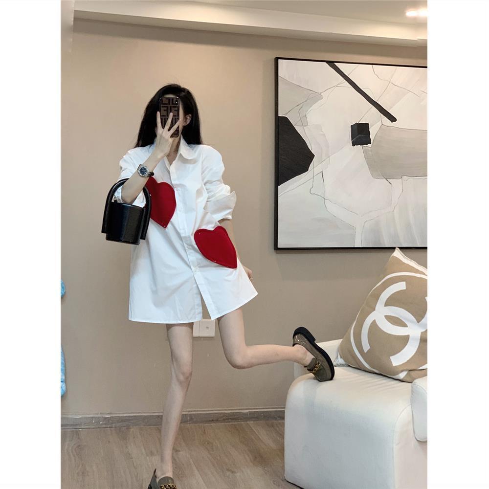 Áo sơ mi dáng dài phong cách Hàn Quốc thời trang mùa thu 2022 dành cho nữ