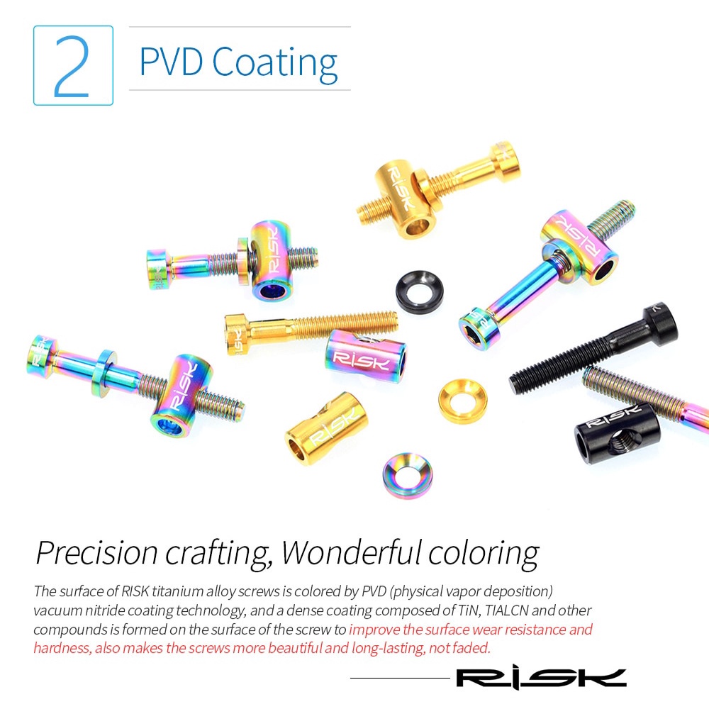 Set 2 Ốc Vít Hợp Kim Titan M5*30/40MM Cố Định Yên Xe Đạp Địa Hình