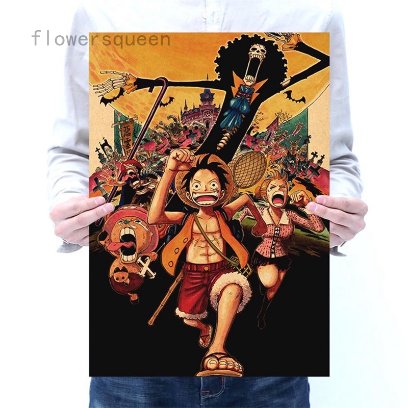 flowersqueen Poster Phim One Piece Phong Cách Cổ Điển