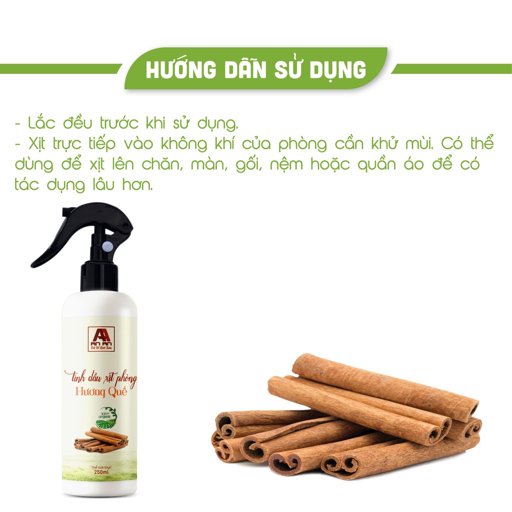 Chai Xịt Thơm Phòng Tinh Dầu Quế Khử Mùi 250ml AN AN đuổi muỗi hiệu quả