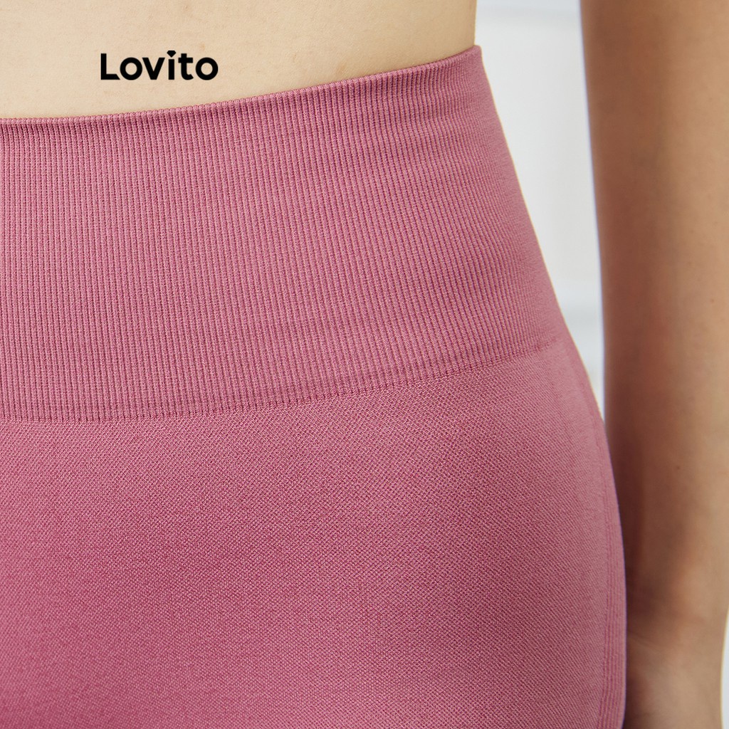 Quần đùi Lovito lưng cao phối hoạt hình phong cách thể thao L15X230 (Màu hồng)