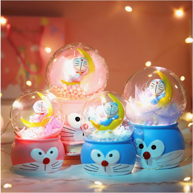 Đèn Ngủ Doraemon Siêu Dễ Thương Hình Quà Cầu Pha Lê, Decor Trang Trí, Quà Tặng Tặng Sinh Nhật, Lưu Niệm