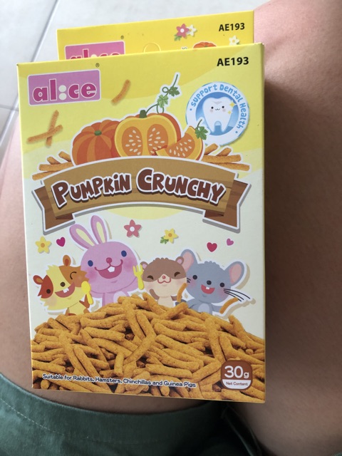 Snack bí đỏ/ Snack cà rốt cho hamster. Bí ngô sấy giòn/ Cà rốt que giòn alice. Thức ăn cho thỏ, bọ, hamster, chinchillas