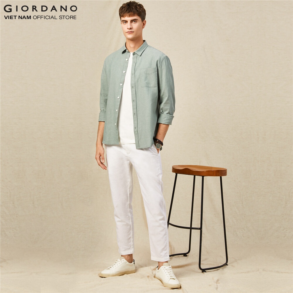 Áo Sơ Mi Nam Dài Tay Linen Shirt Giordano 01042201