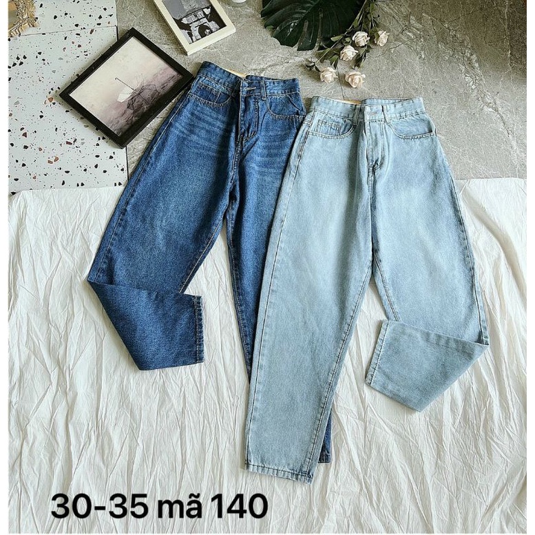 Quần Baggy Jean Nữ Lưng Cao Size Đại Đến 80Kg Màu Xanh Đậm Và Xanh Nhạt. #140. Hàng VNXK