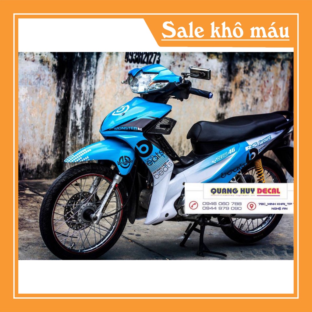 giảm 5k Tem trùm wave xanh ngọc s110, độ dán phủ bộ team decal cho xe máy rẻ đẹp