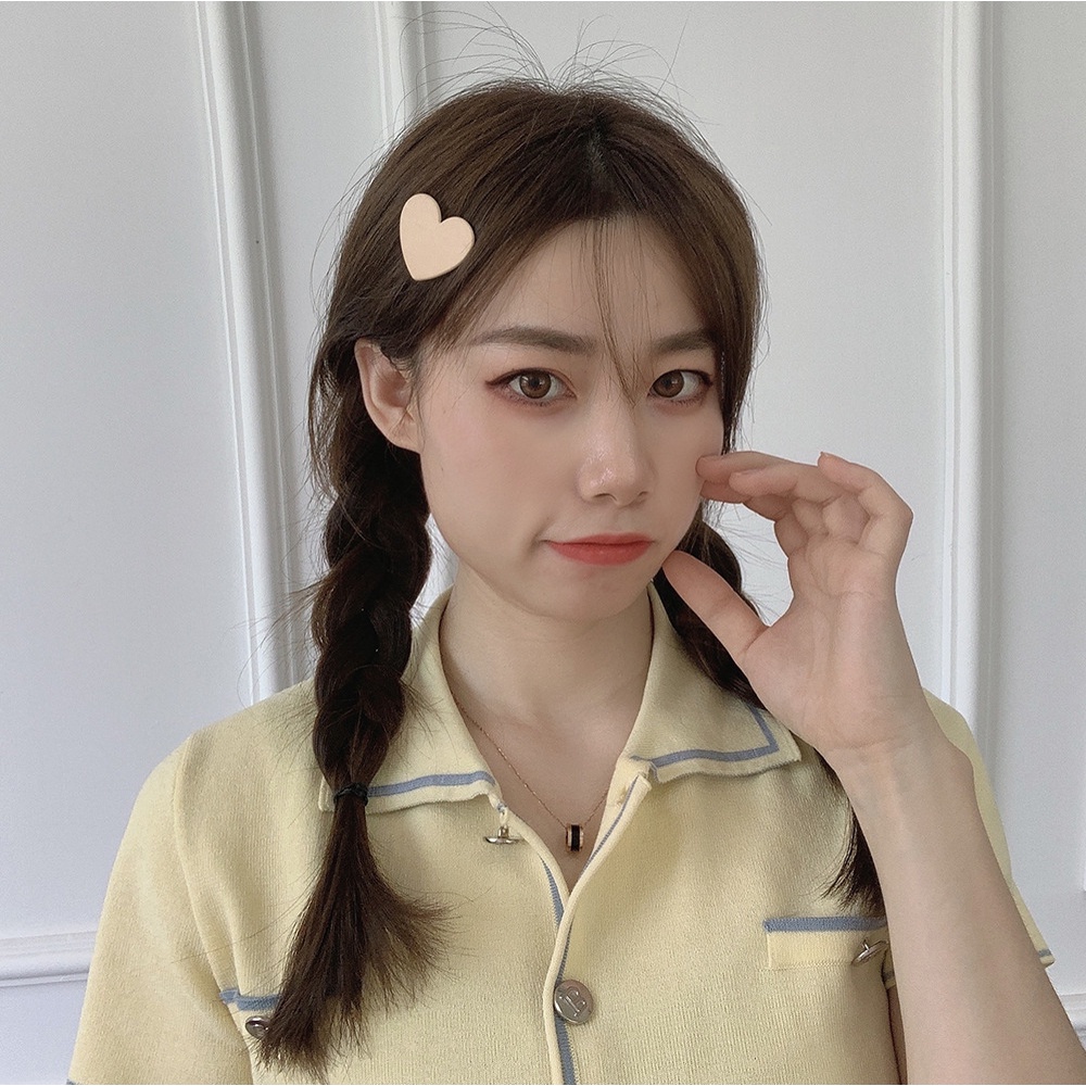 Kẹp tóc họa tiết trái tim dễ thương phong cách Hàn Quốc thời trang mùa hè cho bé gái