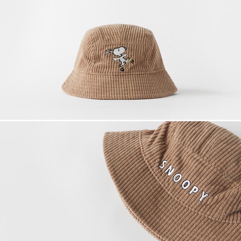 Mũ bucket nhung tăm Snoopy