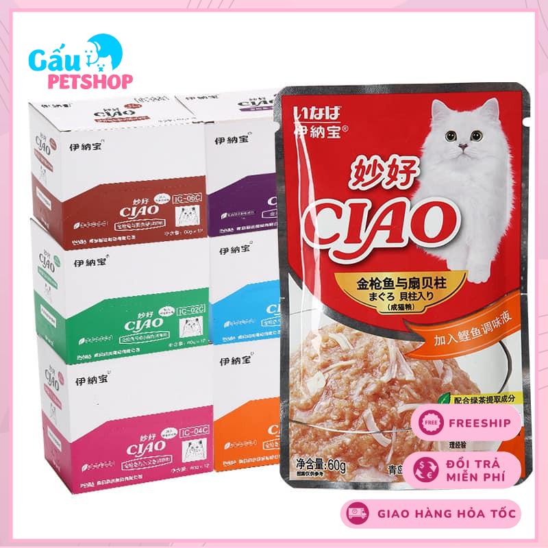 1 thùng 48 gói Pate CIAO cho mèo gói 60gr
