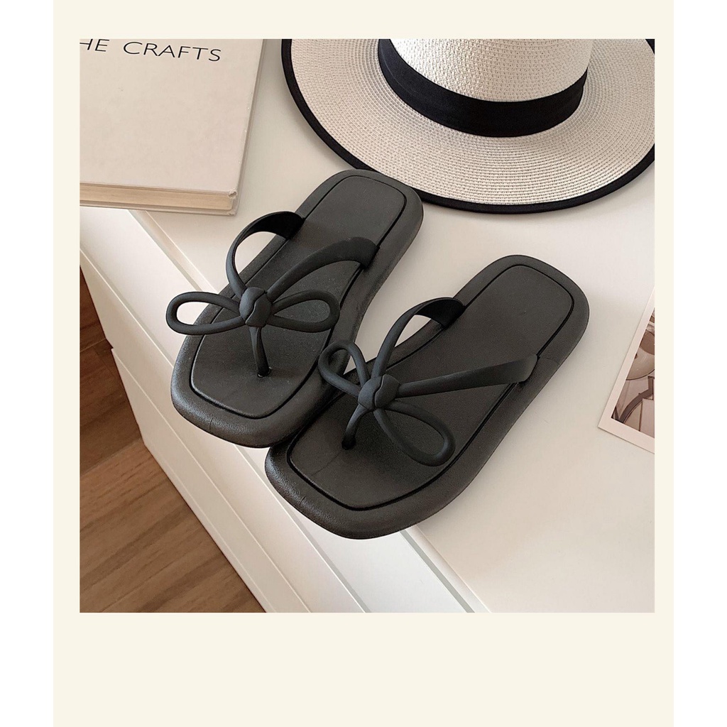 Dép tông kẹp xỏ ngón cao su nơ nhỏ