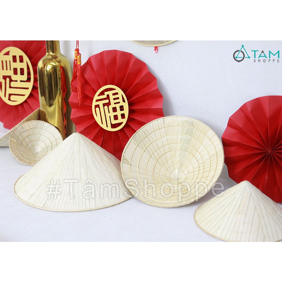 Nón lá trang trí hàng đẹp nhiều cỡ tan