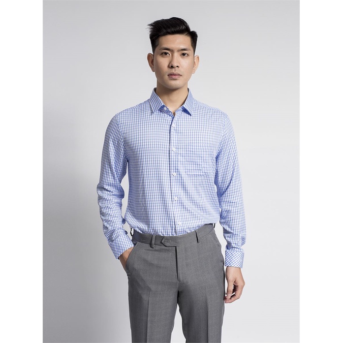 Áo sơ mi dài tay Aristino  sợi sồi from regular  có túi ngực ALS62308