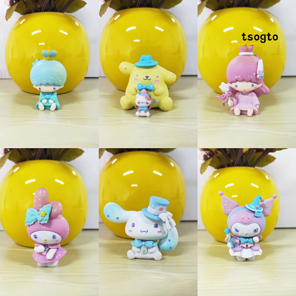 Set 6 mô hình nhân vật mymelody hoạt hình dễ thương trang trí bàn làm việc