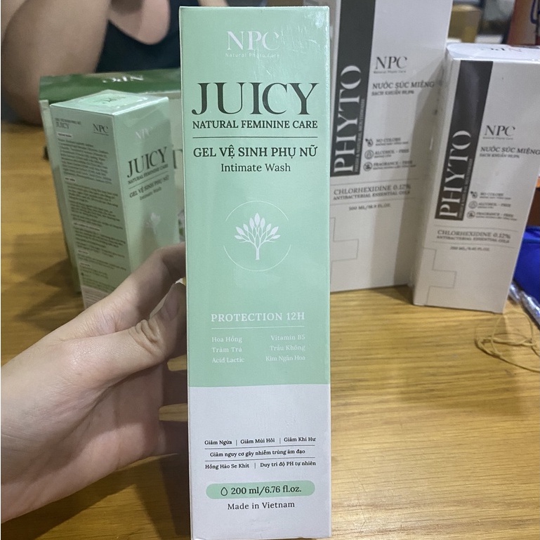 Dung dịch, Gel vệ sinh phụ nữ Juicy giảm ngứa ngáy, khử mùi, làm hồng và trẻ hóa vùng kín 100mL, 200mL