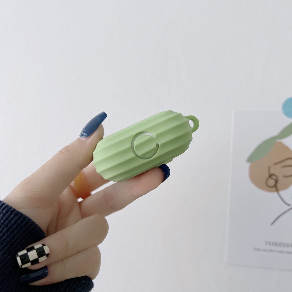 Vỏ bảo vệ hộp sạc tai nghe SPRISE thích hợp cho Airpods 2 Pro 3 bằng silica gel mềm màu matcha dễ thương