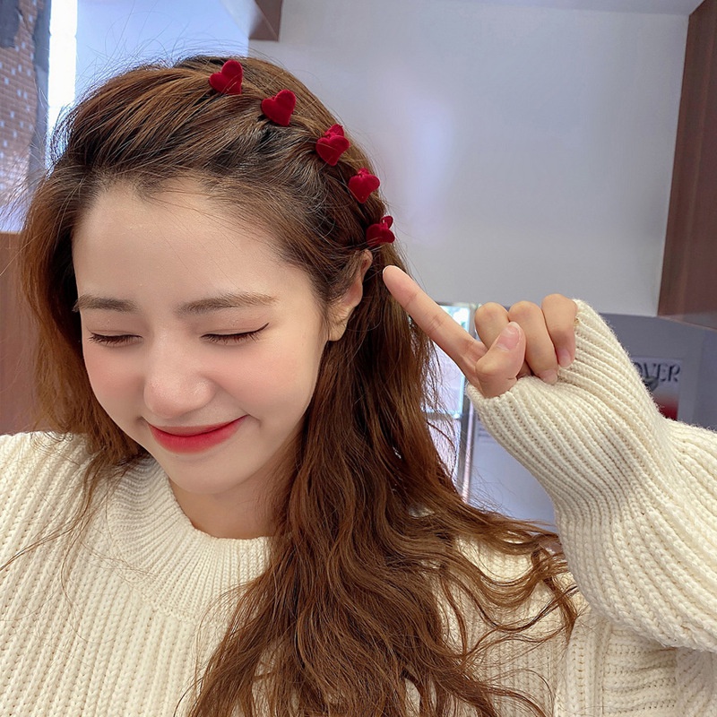 Set 2/6 kẹp tóc mini bằng nhung xinh xắn dành cho nữ