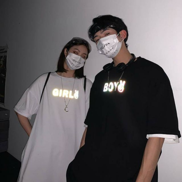 Áo Thun Phản Quang tay lỡ Unisex BOY &amp; GIRL