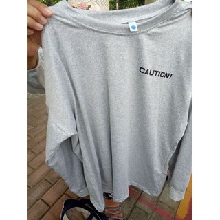 A254 ÁO THU ĐÔNG ULZZANG CAUTION. (ẢNH THẬT Ở CUỐI)