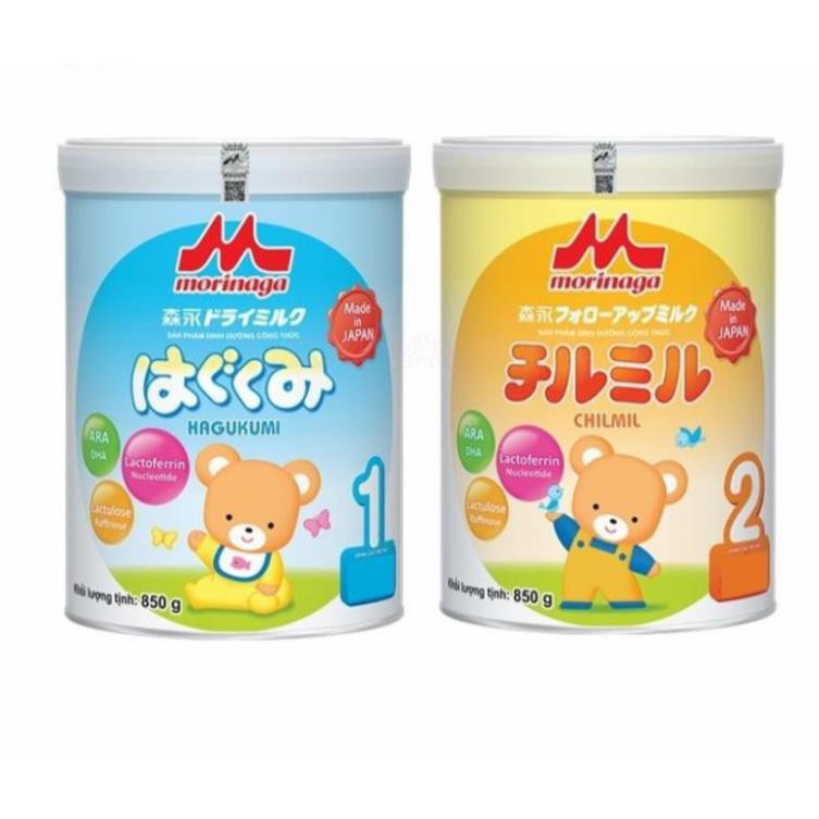(Date T8/2022) sữa morinaga số 1/số 2 loại 850g