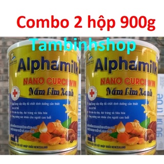 [combo 2 hộp 900gr- hsd 2025)_sữa alphamilk nano curcumin nấm lim xanh.
